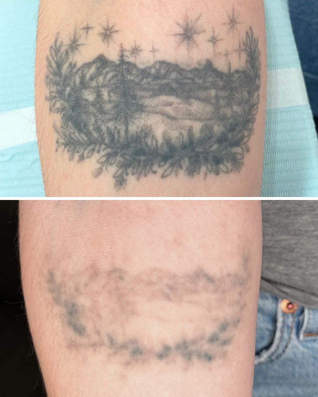 Detailed mountain scene faded in four sessions.